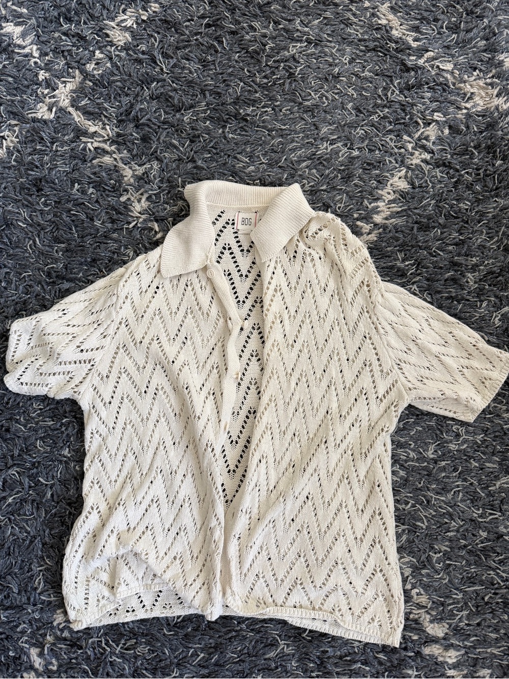 BDG Resort Shirt / Knit Polo in Cream